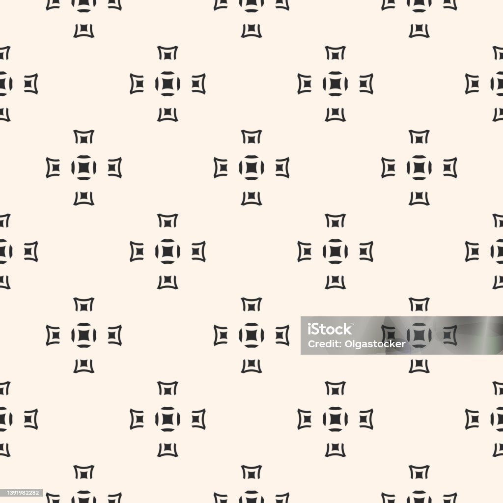 Square Crosses Vector Seamless Texture Geometric Monochrome Pattern Square Crosses ...