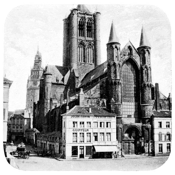 istock Saint Nicholas Church in Ghent, Belgium - 19th Century 1391985312