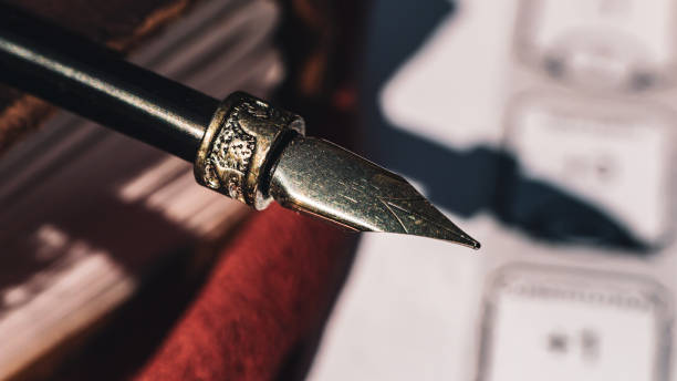 Image of a quill in the sun stock photo