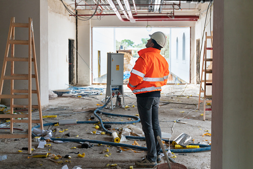 Engineer inspection at construction site