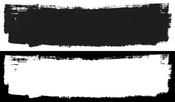 istock Black stroke of gouache paint brush 1391995038
