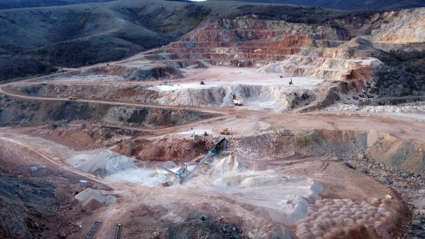 istock Top down view of a crushed stone quarry 1391996199