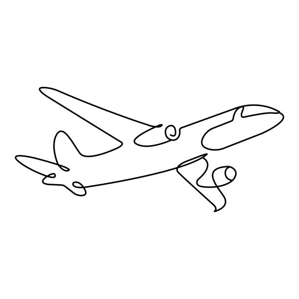 векторная иллюстрация строки значка плоскости - flying vacations doodle symbol stock illustrations