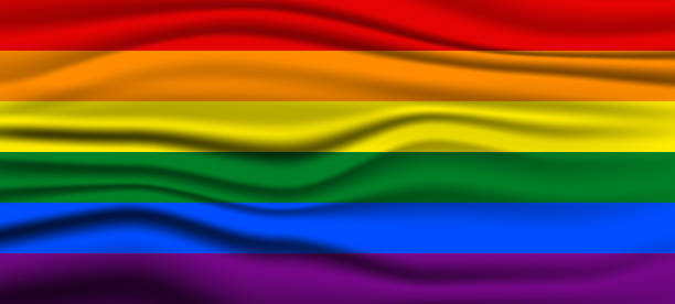 flagge lgbt quadratische nissen-symbol, abzeichen oder knopf. vorlagendesign, vektor-illustration. liebe gewinnt. lgbt-symbol in regenbogenfarben. gay stolz seide textil hintergrund - gay pride spectrum backgrounds textile stock-grafiken, -clipart, -cartoons und -symbole