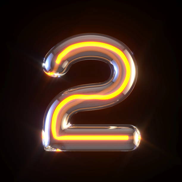 istock Glowing glass tube font Number 2 TWO 3D 1392002137