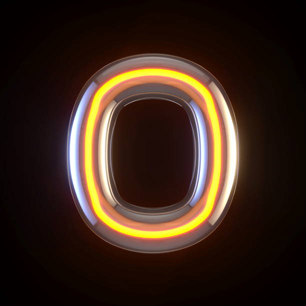 istock Glowing glass tube font Letter O 3D 1392002825