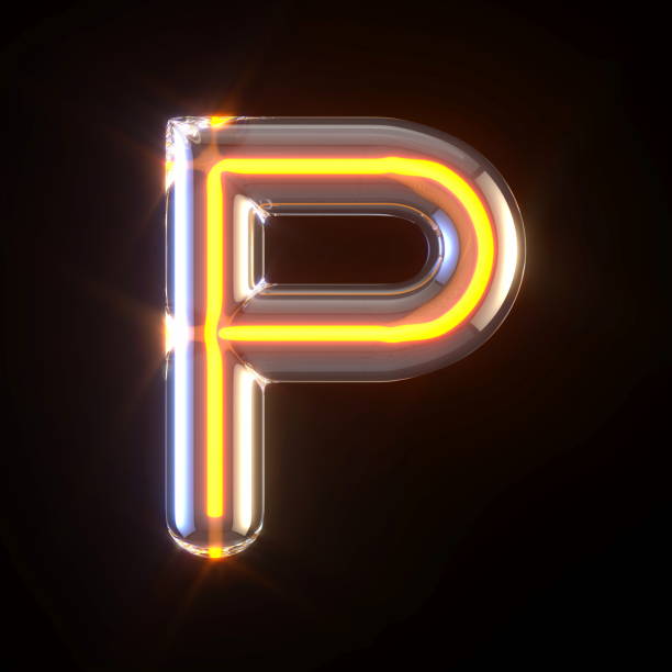 istock Glowing glass tube font Letter P 3D 1392002826