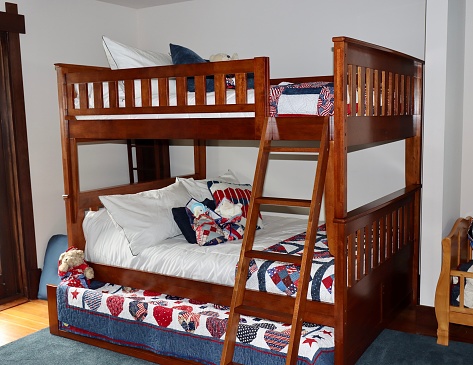 Bunkbeds done in a patriotic mode