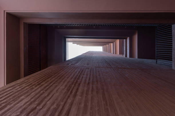 The sense of space produced by looking up at the architectural gap