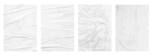 istock Blank white crumpled and creased paper poster texture set isolated on white background 1392030596