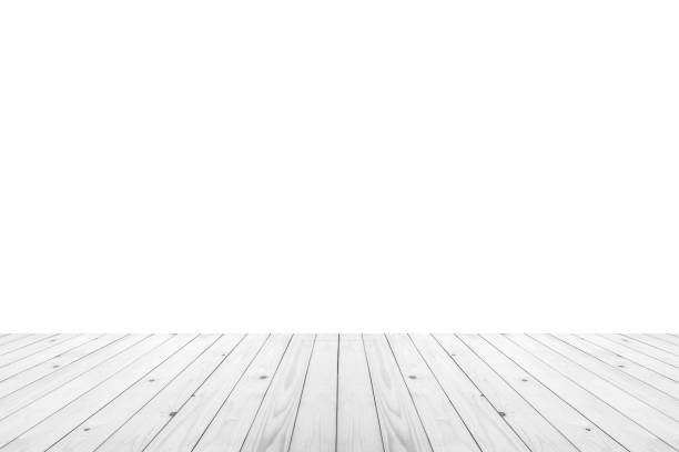 istock Empty white wooden table top isolated on white background 1392030662