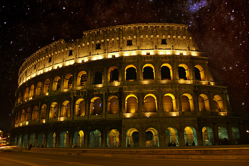 Coliseum in Rome on a Starry Night