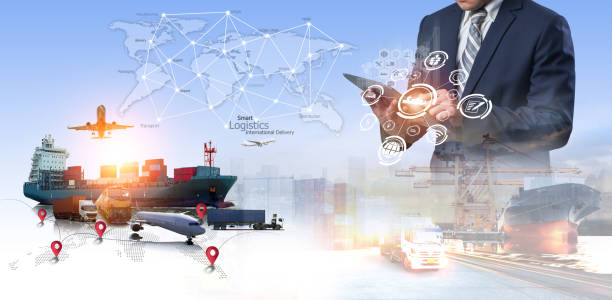 istock Smart technology concept with global logistics partnership Industrial Container Cargo freight ship, internet of things Concept of fast or instant shipping, Online goods orders worldwide 1392037378
