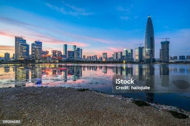 Urban Skyline And Modern Buildings At Dusk Cityscape Of China Stock Photo - Download Image Now