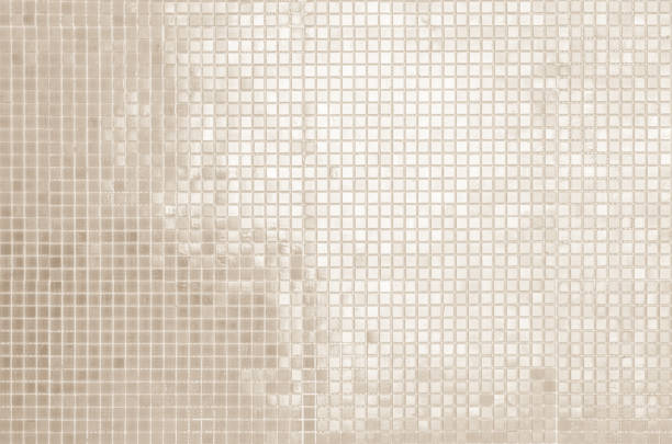 istock Pastel cream ceramic wall and floor tiles mosaic abstract background. Design geometric wallpaper texture decoration bedroom. Simple seamless pattern clean for backdrop advertising banner poster or web. 1392045155
