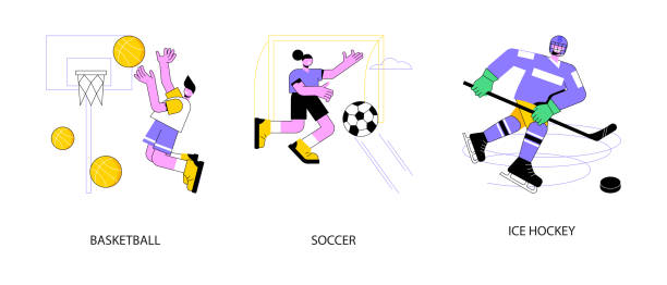 командный спорт абстрактные иллюстрации вектора концепции. - american football stadium stock illustrations