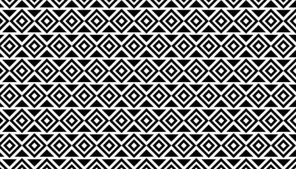 ilustrações, clipart, desenhos animados e ícones de padrão asteca abstrato. tribal, ziguezague, chevron, padrões perfeitos isolados no fundo branco. - chevron pattern repetition zigzag