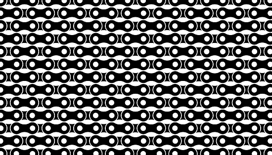 Abstract chain bike pattern background. Black and white wallpaper with chains. Image Illustration.