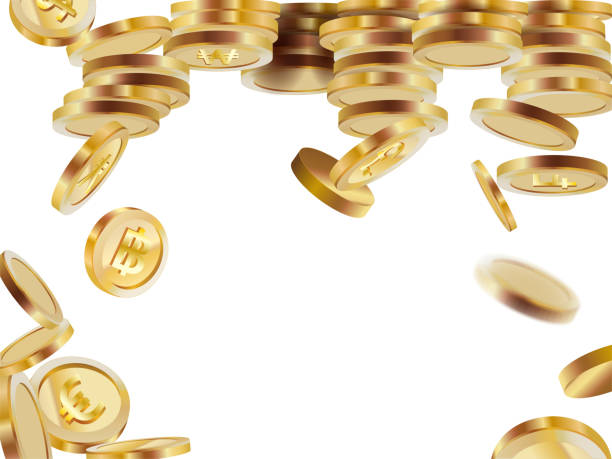 istock Shiny realistic gold coins, great for promotion banner or game background. 1392049618