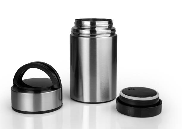 istock Aluminum thermos isolated on white background 1392053189