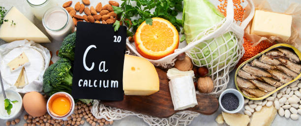 istock Healthy food high in calcium on light background. 1392053897