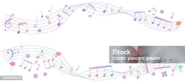Spring Music Border Frame Frame Illustration Of Sheet Music With The Image Of Spring Stock ...