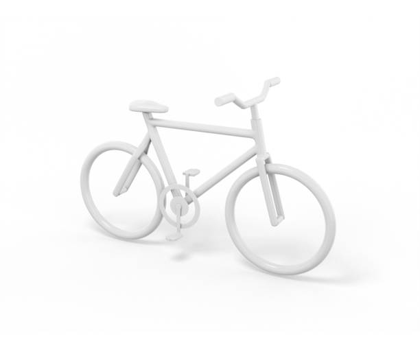 istock White bike on a white background. Minimalistic design object. 3d rendering icon ui ux interface element. 1392062964
