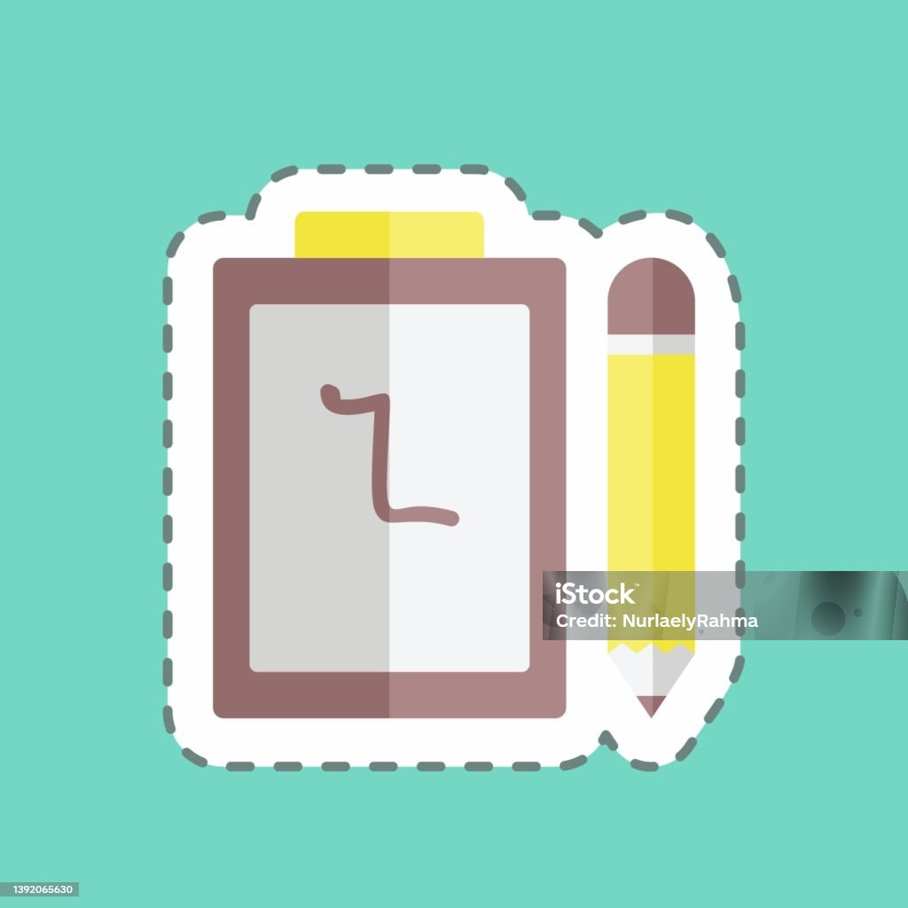 Notepad Sticker Layout Sticker Line Cut Notepad Suitable For Web Interface Symbol Simple ...