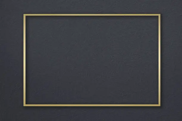 Golden frame on black luxury background