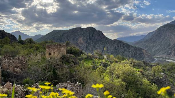 istock a lush village welcoming spring under a blue sky 1392070553