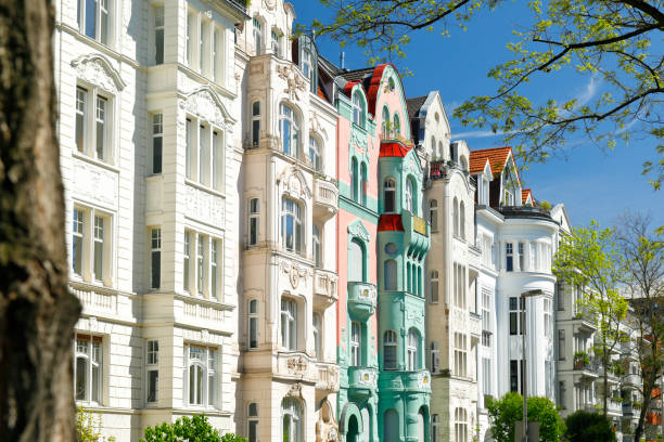 Historic Residential Buildings in Cologne stock photo