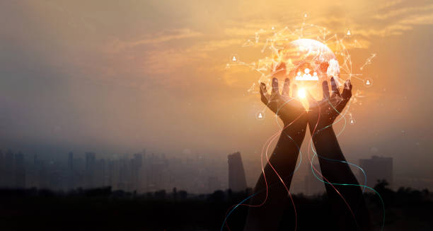 istock Businessman hold earth of global structure networking and data exchanges customer connection, Customer relationship, market research, Customer analysis on social network, communication and technology 1392073414