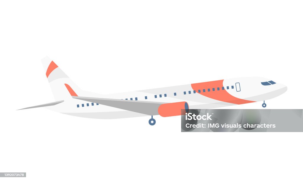 Plane Picture Object Flying Airplane Semi Flat Color Vector Object Stock Illustration ...