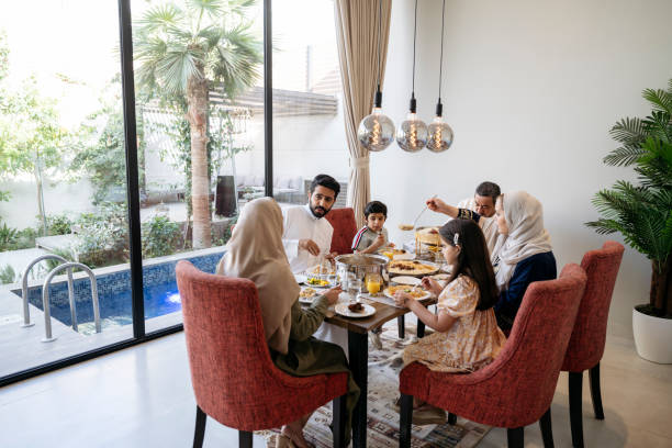 istock Multi-generation Riyadh family eating midday meal 1392080402