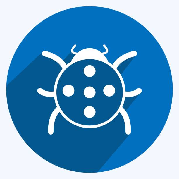 Icon Bug. suitable for Spring symbol. long shadow style. simple design editable. design template vector. simple symbol illustration Icon Bug. suitable for Spring symbol. long shadow style. simple design editable. design template vector. simple symbol illustration agent nasty stock illustrations
