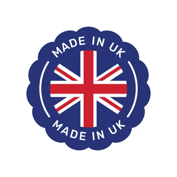 Vector illustration of Made in UK colorful vector badge