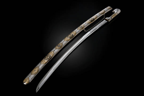 istock collectible silver dagger with scabbard on black 1392085307