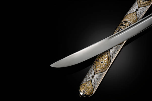 istock collectible silver dagger with scabbard on black 1392085322