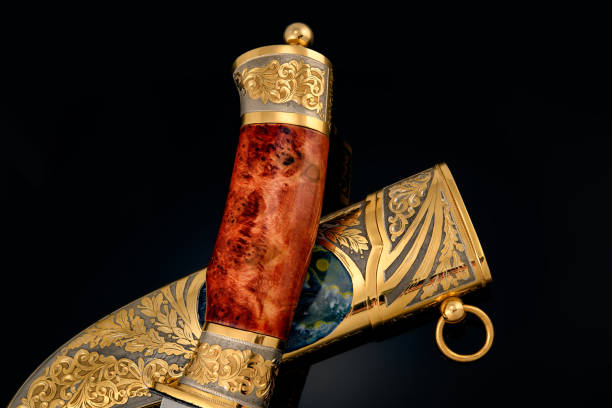 istock collectible silver dagger with scabbard on black 1392085365