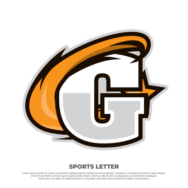 Initial G letter sport design concept with swosh star isolated on white background, esport design Initial G letter sport design concept with swosh star isolated on white background, esport design g star stock illustrations