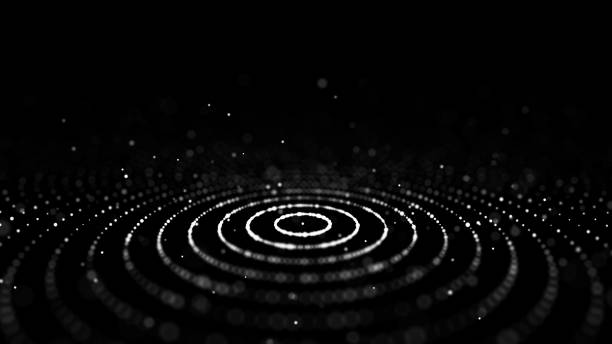 istock Abstract black background of circular flow of particles. Digital cyberspace. Network connections structure. 3D rendering. 1392086817