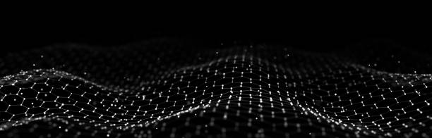 istock Futuristic black hexagon dynamic wave. Futuristic honeycomb concept. Digital technology webflow. Big data visualization. 3D rendering. 1392086885