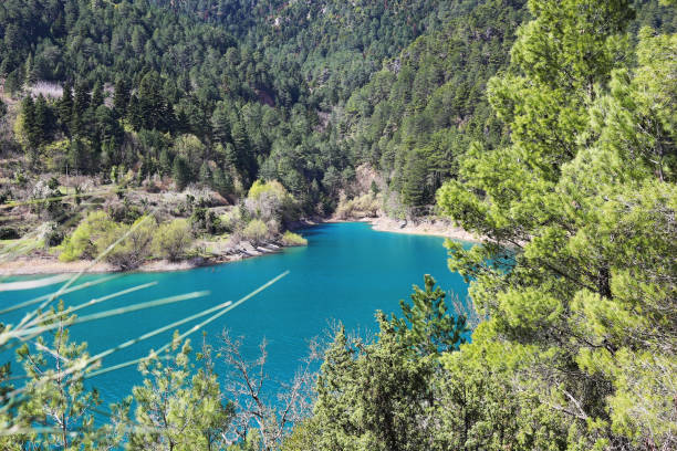 landscape of lake Tsivlou Achaia Peloponnese Greece stock photo