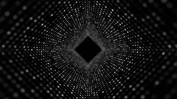 istock Abstract particle flow in cyberspace. Futuristic 3D portal. Digital technology web flow. Big data visualization. 3d rendering. 1392086982