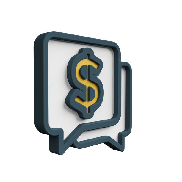 istock conversation bubbles with dollar sign left view 3d icons render illustration 1392087055