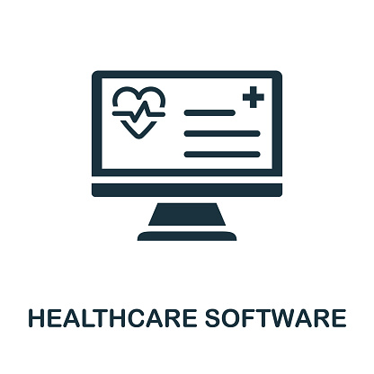 Healthcare Software icon. Simple element from digital healthcare collection. Filled Healthcare Software icon for templates, infographics and more.