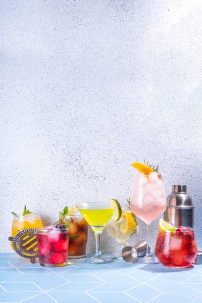 istock Set of summer drinks, mocktails, cocktails 1392087195