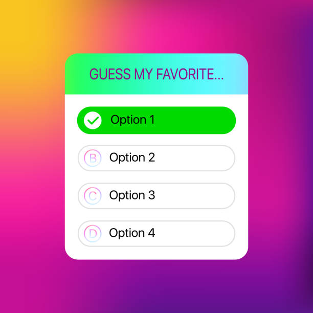 私のお気に入りのアイコンを推測します。テンプレートインターフェイスクイズ。ソーシャルメディアのコンセプト。ベクターイラスト eps 10 - final examination ask点のイラスト素材／クリップアート素材／マンガ素材／アイコン素材