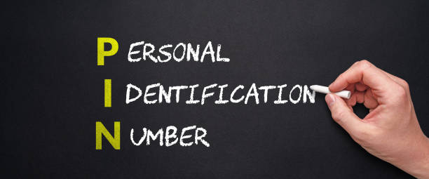 istock Acronym PIN or Personal Identification Number. Person draws text with chalk 1392090856