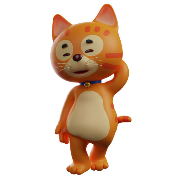 istock Smiley 3D Cat Cartoon Illustration with a cute face 1392091074